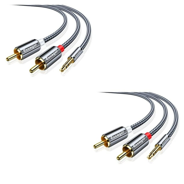 Seitruly RCA Cable de Audio Jack 3,5 a 2 RCA Cable 3,5mm Jack a 2RCA Splitter Cable para TV PC amplificadores DVD Cable de altavoz Type6 NO6