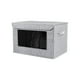 thumbnail image 2 of Caja de almacenaje plegable gris con ventana frontal de PVC, 29x22x17 cm, para organizar ropa de cama y algodón (1 unidad) Rkxzt, 2 of 9