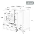 thumbnail image 3 of 30" Bathroom Vanity with Ceramic Sink, Modern Bathroom Storage Cabinet with 2 Doors and 1 Drawer, Freestanding Bathroom Vanities Solid Wood Frame, Dark Green, 3 of 9