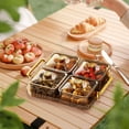 thumbnail image 4 of Cozeii Serving Tray, 4 Grids Snack Tray with Lid, Divided Food Storage Platter for Cookies, Nuts, Candy, Fruit, Picnic, Party, Party Serving Supplies, Gold, 4 of 6