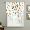 thumbnail image 2 of Carrots Easter Tie Up Curtain Valance for Window,Adjustable Rod Pocket Window Curtains Shades,Watercolor Orange Green Vegetable Light Filtering Valance Drapes for Living Room Kitchen Bedroom 46"x63", 2 of 9