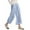 Blue, variant on Womens Wide Leg Pants Yoga Capris Culottes With Pockets Tummy Loose Pants For Workout