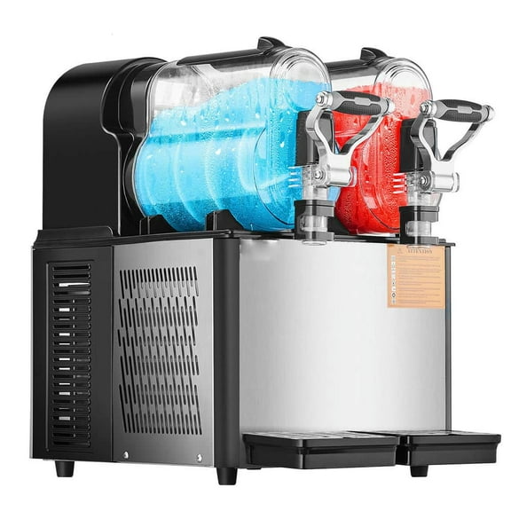 Yardi Yarda Commercial Slushy Machine, 3LX2 Tank Slush Drink Maker, 340W Frozen Drink Machine with Automatic Clean, Stainless Steel Home Slush Frozen Drink Machine, Black