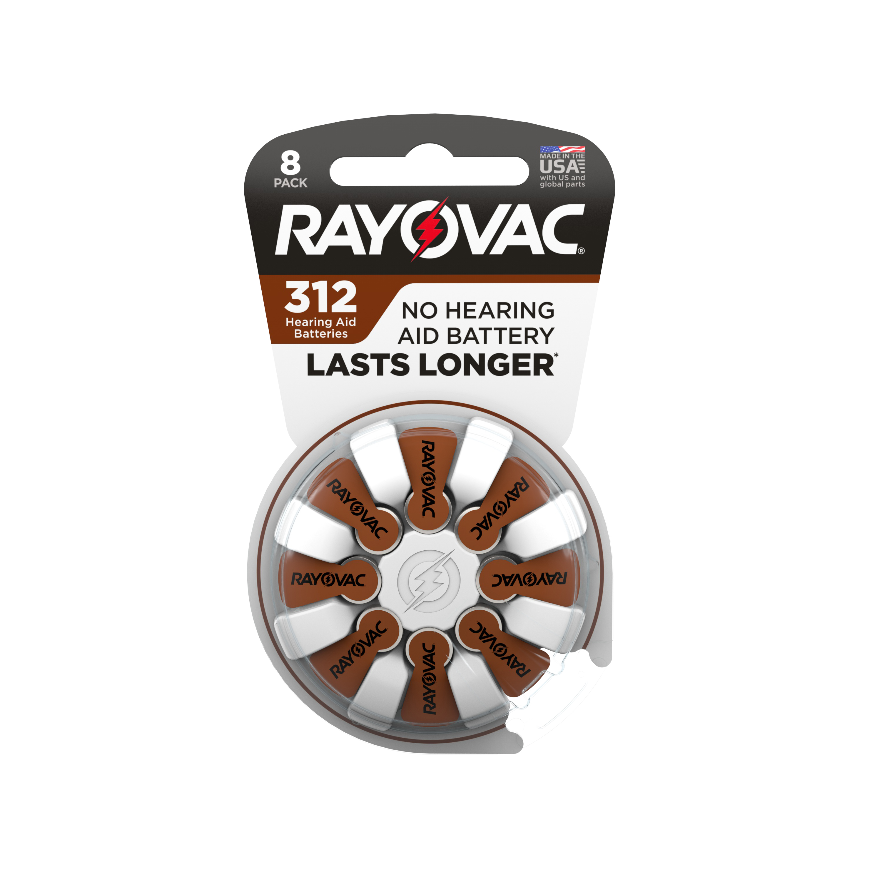 Rayovac Hearing Aid Batteries Size 312 Hearing Aid Batteries, 8Pack