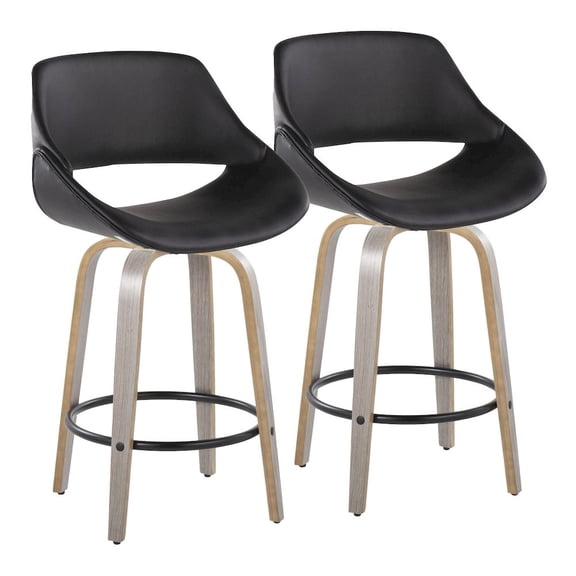 LumiSource Fabrico 26" Fixed-Height Counter Stool - Set of 2