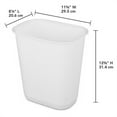 thumbnail image 3 of Sterilite 3 Gallon Rectangular Wastebasket Small Trash Bin, 8 Pack, White, 3 of 5