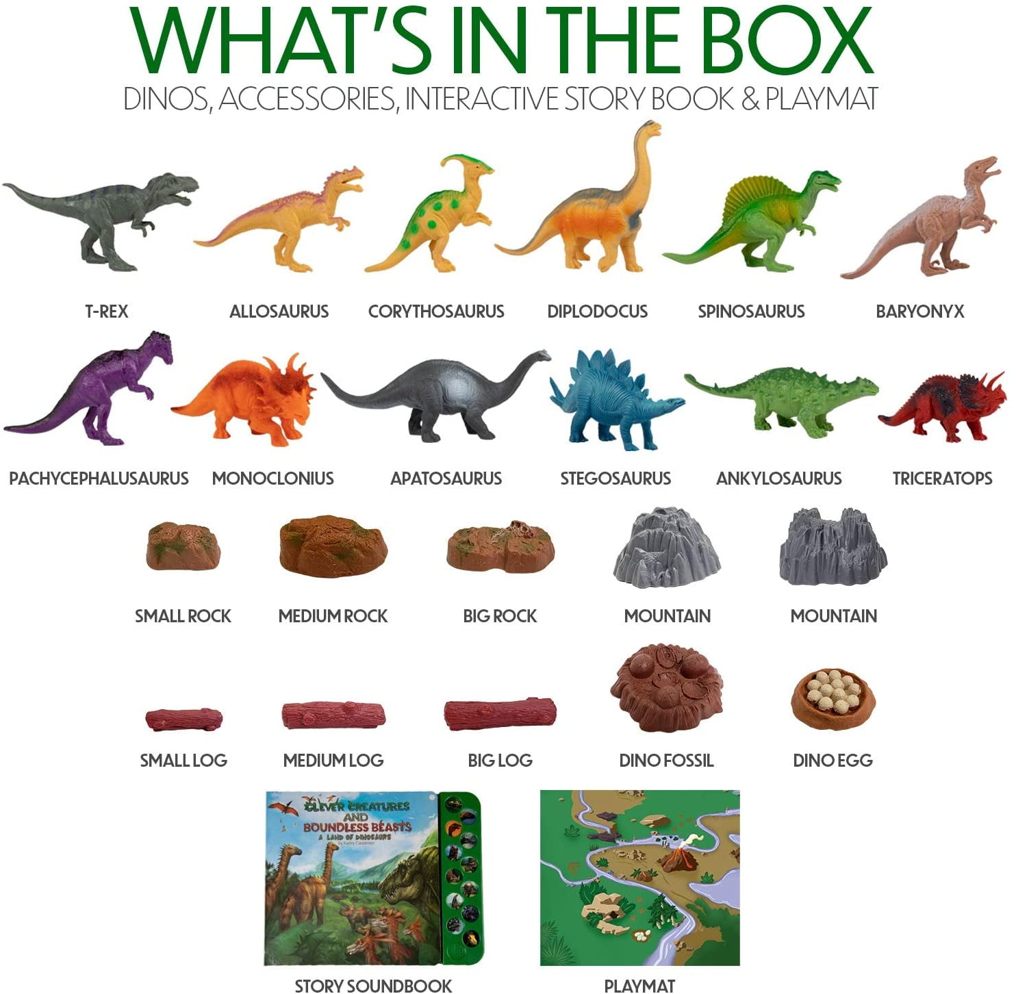 Pack of 12 Animal Dinosaur Figures Dinosaur Set with Sound Book Dinosaur Toys 