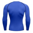 thumbnail image 3 of Couches de Base pour Hommes, Haut D\'entraînement Physique Extensible Uni à Manches Longues et Col Rond, 3 of 7