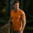 thumbnail image 5 of Havenx Men's Polo Shirts Short Sleeve Button Down Polo Shirts with Pockets Collared Shirt Soft Lightweight Summer Ultra Comfortable Clothing,Brown L, 5 of 5
