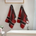 thumbnail image 4 of Red Black Tartan Plaids Fabric Texture Hand Towel Absorbent Bath Towels for Bathroom Sports Gym 28" x 14" Set of 2, 4 of 8