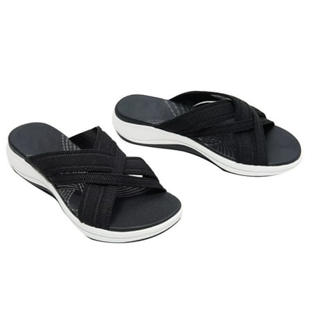 

Black Slide Sandals For Women Lightweight Breathable For Parents Black 37