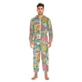 thumbnail image 3 of FORMRS Onesies Pajama for Adults Unisex Hoodie Winter Jumpsuit One Piece Sleepwear, Sizes S-2XL, Floral Pattern, 3 of 7