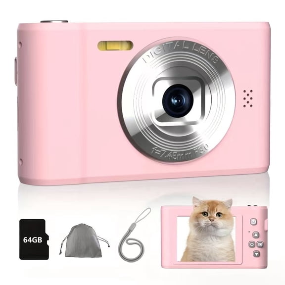 FUNNY PANDA Digital Camera, 4K Digital Point and Shoot Camera,3.8 Inch HD Screen Compact Portable Mini Digital Camera, Rechargeable Small Digital Camera for Teens Students Travel Photography