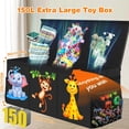 thumbnail image 5 of Extra Large Toy Box, Collapsible Sturdy Kids Toy Chest Storage Box with 2 Side bags and Removable Lids, 40"X14"X16",Stuffed Animal Storage Bins for Nursery Room, Playroom,Closet,Home Organization, 5 of 11