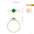 thumbnail image 5 of ANGARA Natural Prong-Set Round 3 Stone Emerald and Diamond Engagement Ring in 14K Rose Gold for Women (Size-5mm) | May Birthstone, Birthday, Anniversary, Jewelry Gift for Women | Natural Emerald Ring, 5 of 9