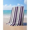 thumbnail image 4 of Purple Grey Striped Beach Towels Oversized Super Absorbent, Modern White Abstract Art Aesthetics Lightweight Bath Towel Quick Dry Sets For Bathroom/Pool/Rv Camping/Beach Play/Gym Room/Picnic 23"x47", 4 of 8