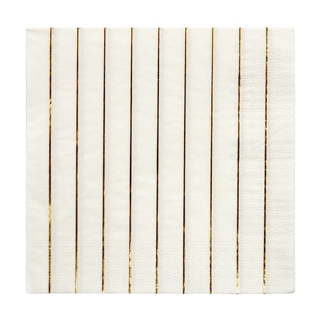 Meri Meri Gold Striped Large Napkins  16ct