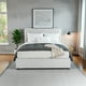 thumbnail image 4 of Ilios Innova | Base de Cama Matrimonial Tapizada en Tela Gris con Cabecera Capitoneada, Estructura de Madera y Somier de Tablillas Resistentes, 4 of 9