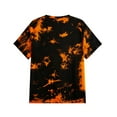 thumbnail image 3 of Men's Tie Dye Short Sleeve Round Neck Graphic Casual Tee Shirt Tops for Everyday Wear Orange,Large, 3 of 3