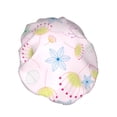 thumbnail image 2 of YFYANG Women's Double Waterproof Shower Cap, Pink Plant Line Art Reusable Hair Cap for All Hair Styles and Head Sizes, 2 of 9