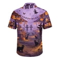 thumbnail image 5 of Men's Halloween Shirts Spider Witch Hat Graphic Short Sleeve Fall T Shirt Pumpkin Print Collared Scary Casual Tees XL, 5 of 5