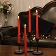thumbnail image 2 of Rhytsing 11.4" Flameless Taper Candles with Timer Function, Battery Operated Dinner Table Tall Candlestick Rustic Wax, Warm White LED, 2 Remotes Included - Set of 6 (Red), 2 of 6
