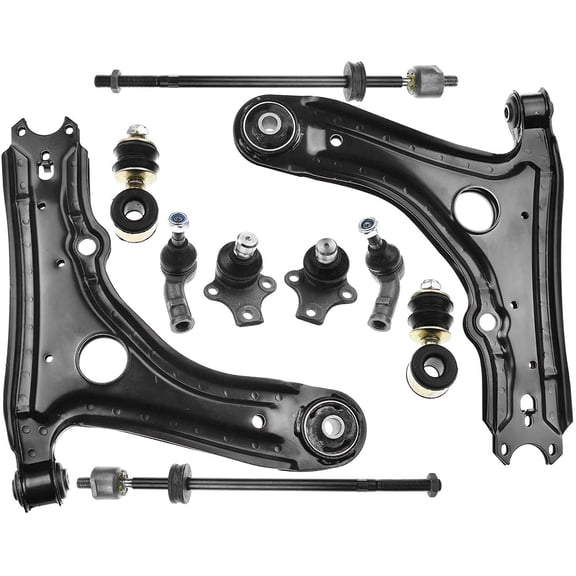A-Premium 10Pcs Front Suspension Kit Lower Control Arm Ball Joint Sway Bar End Link Inner Outer Tie Rod End Compatible with Volkswagen Golf 1993-1999 Jetta 1993-1998 Cabrio 1995-2002