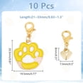 thumbnail image 2 of 10 Pcs Paw Stitch Markers Alloy Enamel Crochet Stitch Marker Charms Removable Lobster Clasp Locking Knitting Markers for Knitting Weaving Sewing Jewelry Making Colorful, 2 of 6