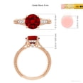 thumbnail image 5 of ANGARA Vintage Inspired Round Lab Grown 2.1 Ct Ruby Hidden Halo Engagement Ring for Women in 14K Rose Gold (Size-8mm) | July Birthstone, Anniversary, Jewelry Gift for Women | Lab-Grown Ruby Ring, 5 of 8