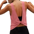 thumbnail image 4 of Open Back Workout Tops for Women Athletic Backless Tank Tops Sleeveless Running T Shirts Yoga Going Out Gym Clothes Hot Pink, 4 of 9