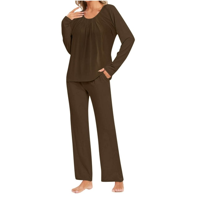 Rbaofujie Robes pour Femmes Ensemble de Pyjama Décontracté à Imprimé Dégradé Haut et Pantalon Pyjamas pour Femmes