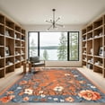thumbnail image 2 of ODIKA 8'x10' Machine Washable Non-Slip Area Rug, Oriental Burnt Orange High Traffic Rug with Pad, Orange, 1051480, 2 of 8