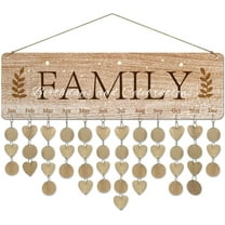 1 Pc Wooden Family Birthday Reminder Calendar Board Family Birthdays and Celebrations Calendar Wall Hanging with 100 Tags Birthday Gifts for DIY Father Mother 4.7x15.7inch(12x40cm)