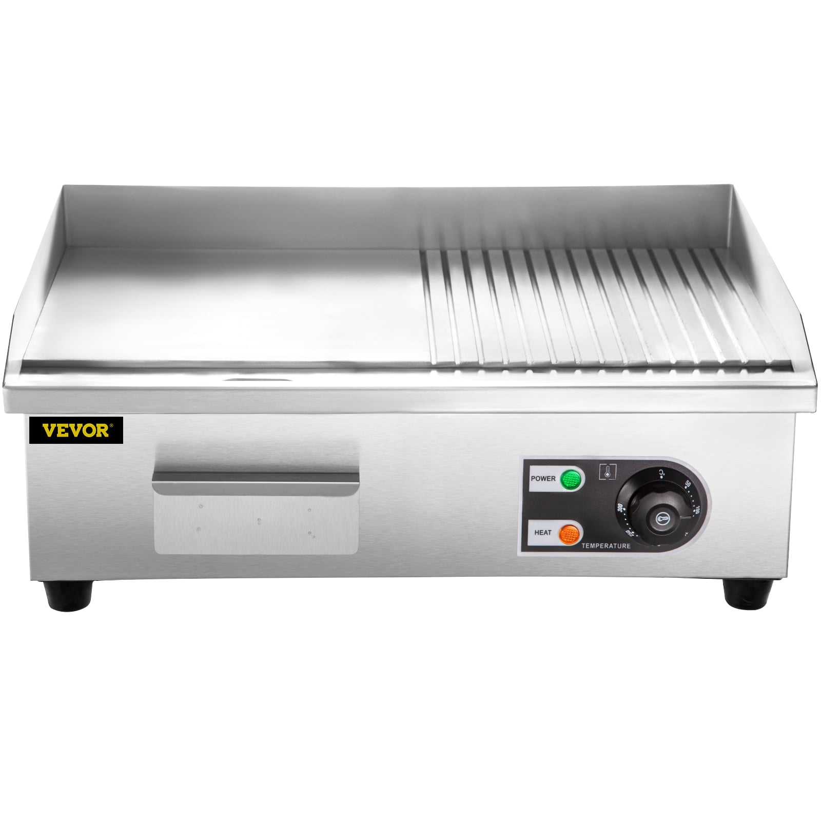 KOTEK Commercial Electric Griddle, 2000W 22” Flat Top Griddle, Stainless  Steel Frame & Drip Tray, Adjustable Temperature Control 122℉-572℉,  Countertop