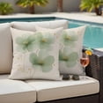 thumbnail image 4 of Elegant Spring Floral Outdoor Waterproof Pillow Covers, Summer Botanical Rustic Flower Decorative Square Throw Pillowcase Sofa Cushion Sham for Patio/Couch/Chair, 16"x16" 2 Pack, 4 of 8