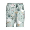 thumbnail image 4 of Easygdp Goose and Doodle Flowers Men's Short Pajama Pants, Sleep Shorts, Household Pants, Casual Pants with Pockets - 3X-Large, 4 of 9
