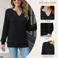 thumbnail image 4 of TEMOFON Long Sleeve Shirts for Womens Sweatshirts V Neck Fall Tops Pullover for Womens Clothes Lightweight Pullover Fashion Blouses, 4 of 8