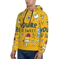 thumbnail image 3 of Kdxio You are so Sweet Print Mens Casual Hooded Collar Drawstring Hoodies Pullover Sweatshirts Casual Long Sleeve Shirts-X-Large, 3 of 7
