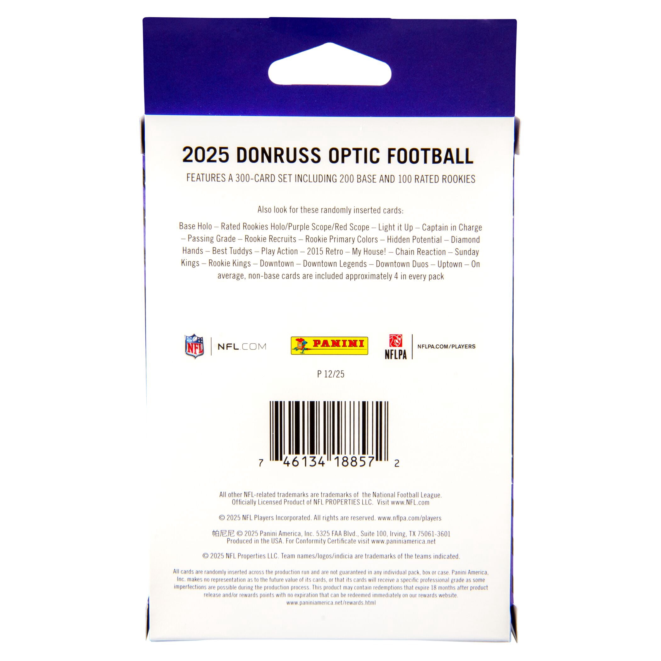 2025 Panini Donruss Optic Football Trading Cards Hanger Box