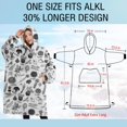 thumbnail image 4 of Oversized Wearable Blanket Hoodie,White Vegetable Pattern Sherpa Blanket Hoodie with Super Pockets,Super Warm Fuzzy Pullover for Women & Men, 4 of 6