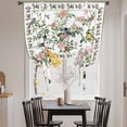 thumbnail image 3 of Pink Spring Floral Tie Up Curtains for Windows, Adjustable Balloon Window Shades, Elegant Pastoral Flowers Birds Watercolor Kitchen Window Treatments Farmhouse Short Curtains with Rod Pocket 42"x45", 3 of 8
