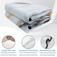 thumbnail image 4 of Twin Quilt Set 68''x86'', Gray Marble Lightweight Summer Bedspread Coverlet Set with 2 Pillow Shams, Modern Ink Painting Art Abstract Breathable All Season Quilt Bedding for Dorm/Bedroom, 4 of 9