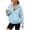 Light Blue-4, variant on Stamzod Workout Jackets for Women Solid Color Long Sleeve Zip Up Hoodie Casual Womens Cropped Jacket with Pocket Gray L