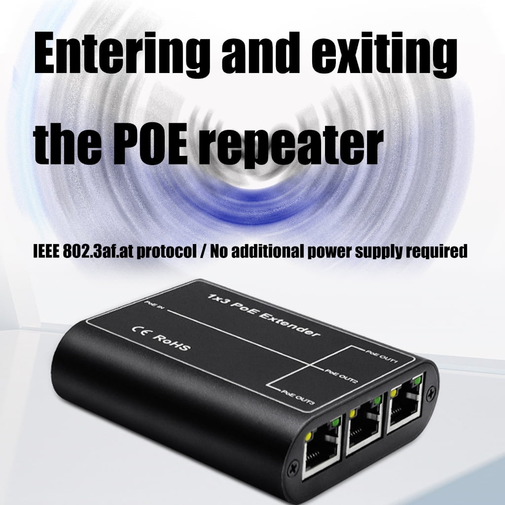 PatungKu Fast Speed 100/1000Mbps POE Networking Repeaters Switches with 3 Output Port Supporting Ethernet Extension up to 100Meters Plugs and Play Installation and LED Indicators