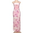 thumbnail image 2 of Floral Strapless Maxi Dress (S, Pink), 2 of 6