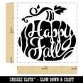 thumbnail image 2 of Happy Fall Autumn Harvest Pumpkin with Vine Self-Inking Rubber Stamp Ink Stamper - Orange Ink - Small 1 Inch, 2 of 7