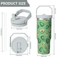 thumbnail image 5 of 1pc Avocado 30oz Tumbler with Straw & Handle - Insulated Stainless Steel Cup | Holiday Gift for Man Women (Christmas, Valentine's, Birthday), 5 of 7