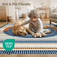 thumbnail image 4 of ODIKA 8'x10' Washable Area Rug Non-Shedding, Easy Care, Entrance Abstract Vinyl Record Inspired Concentric Entryway Circle for King Size Bedroom Under Bed, Master Suite, 4 of 7
