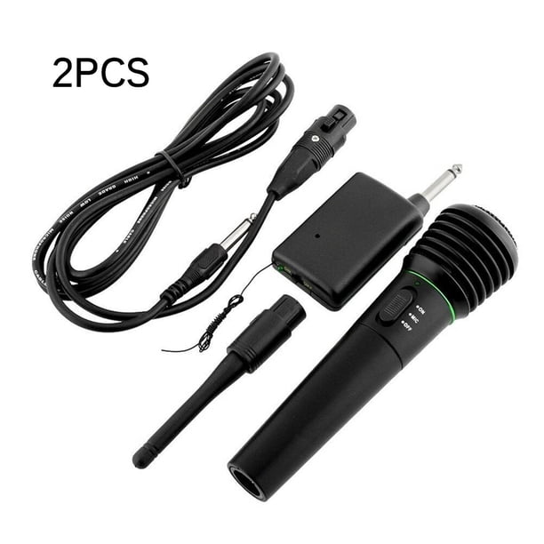 Micrófono inalámbrico con cable 2 en 1, competencia de canto de karaoke en casa, micrófono de doble uso, micrófono inalámbrico para escenario, 2 piezas / juego Yuarrent EL5166-02B