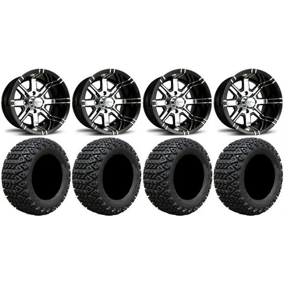 Fairway Alloys Aggressor Wheels 12" 23x10.5-12 X-Trail Tires E-Z-GO & Club Car